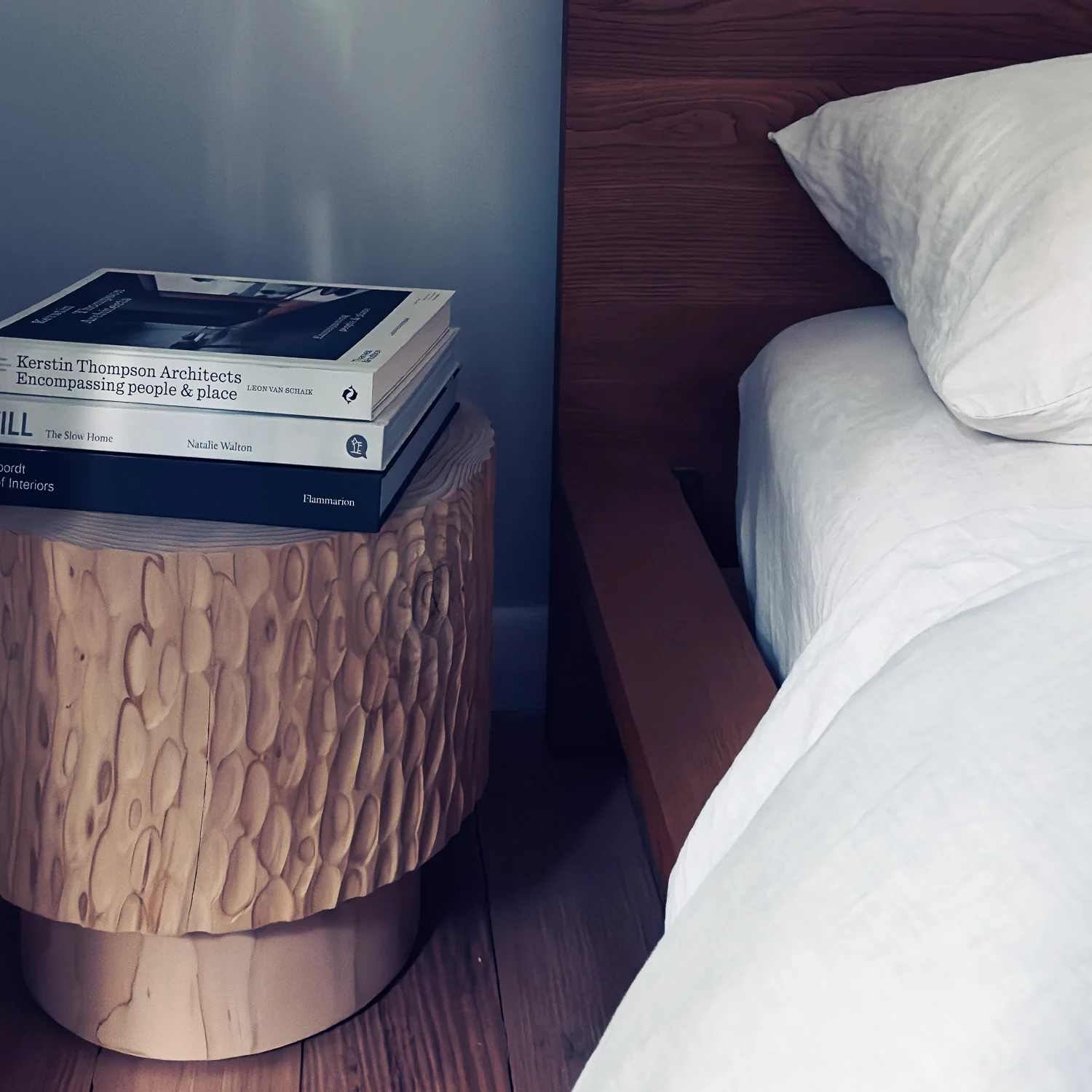 studio nikco | wooden stool / side table | stepped no.3 carved - Image 6