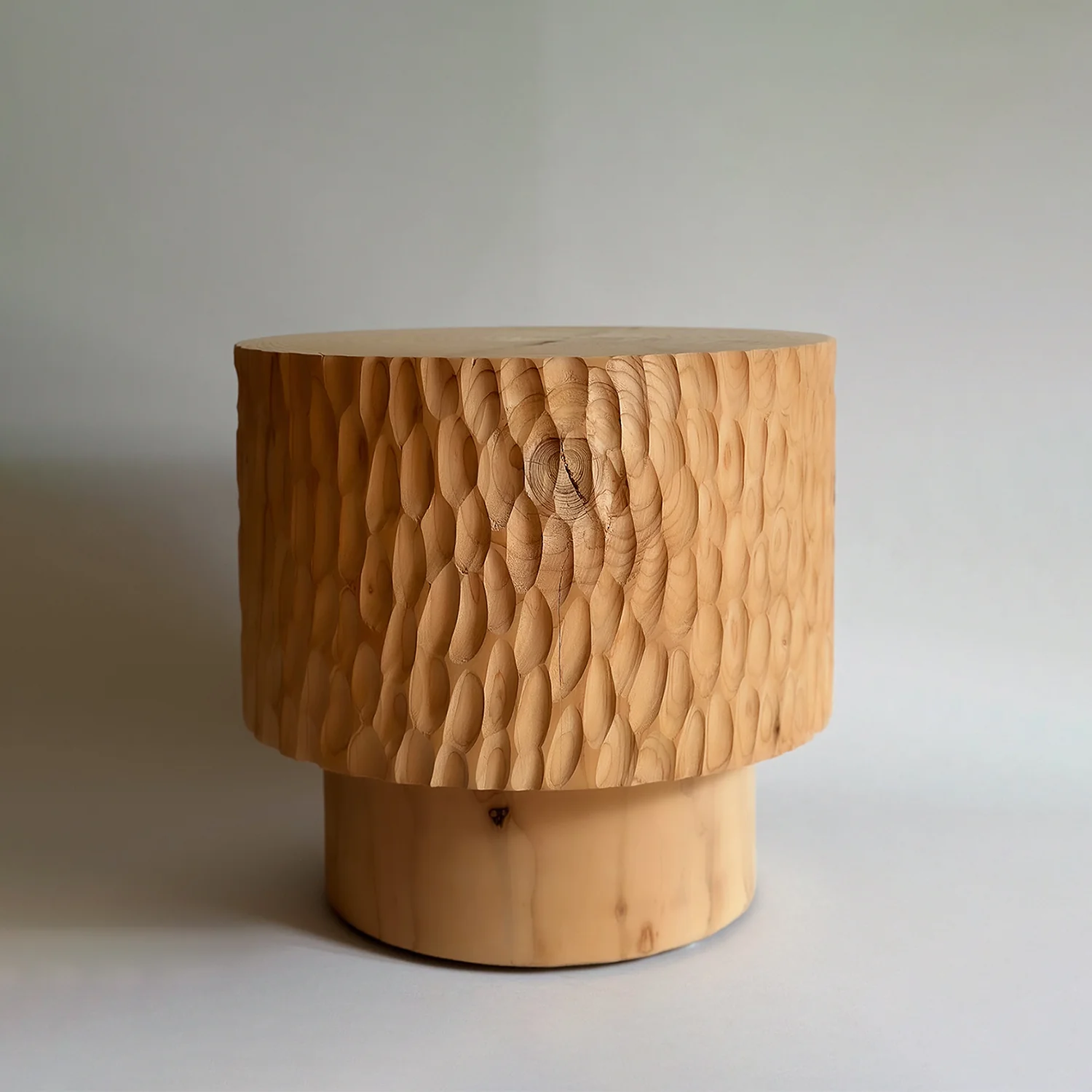 studio nikco | wooden stool / side table | stepped no.3 carved - Image 7