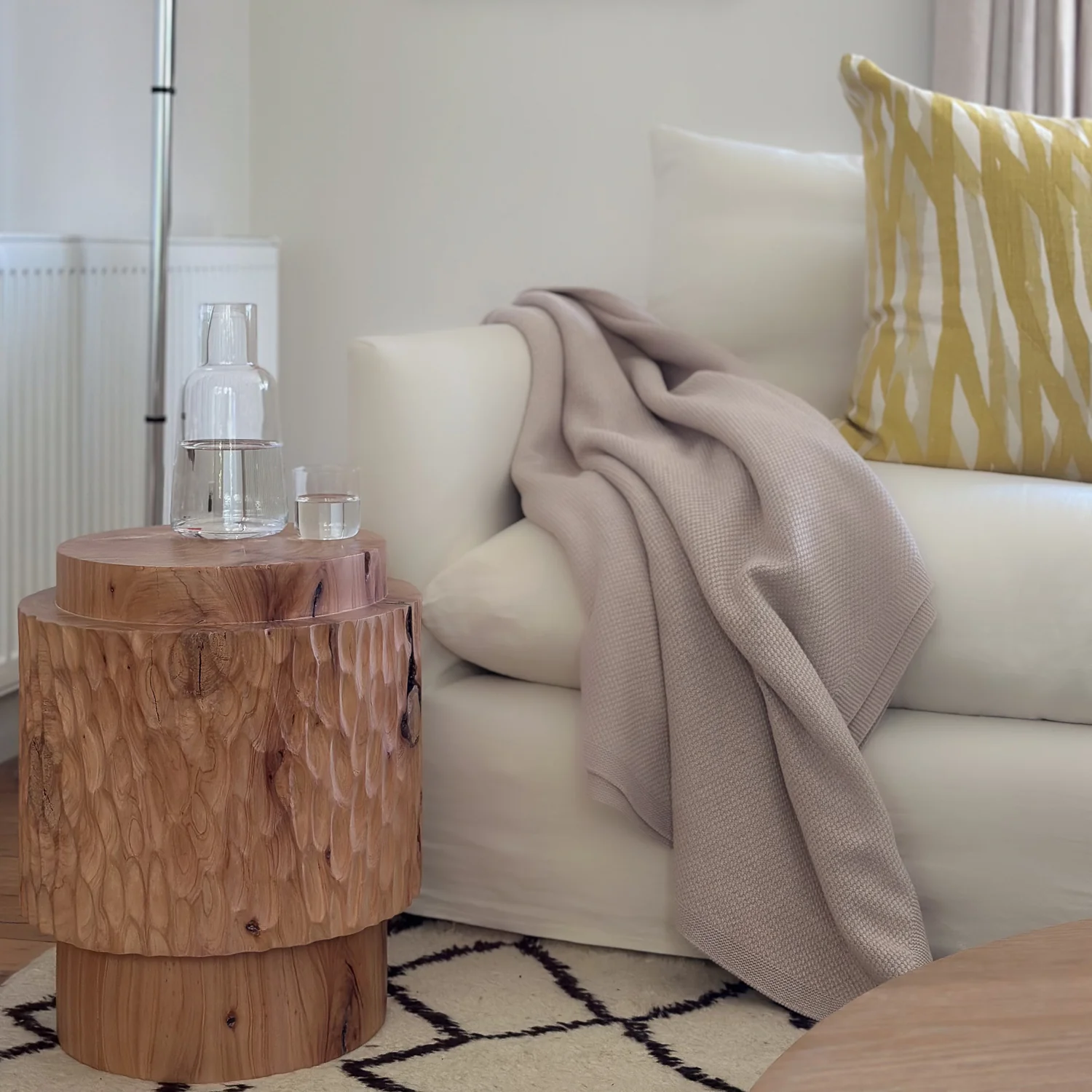 studio nikco | wooden stool / side table | two-step carved - Image 7