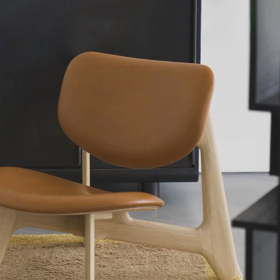 tom dixon | slab lounge chair | natural oak + cognac leather - Image 4