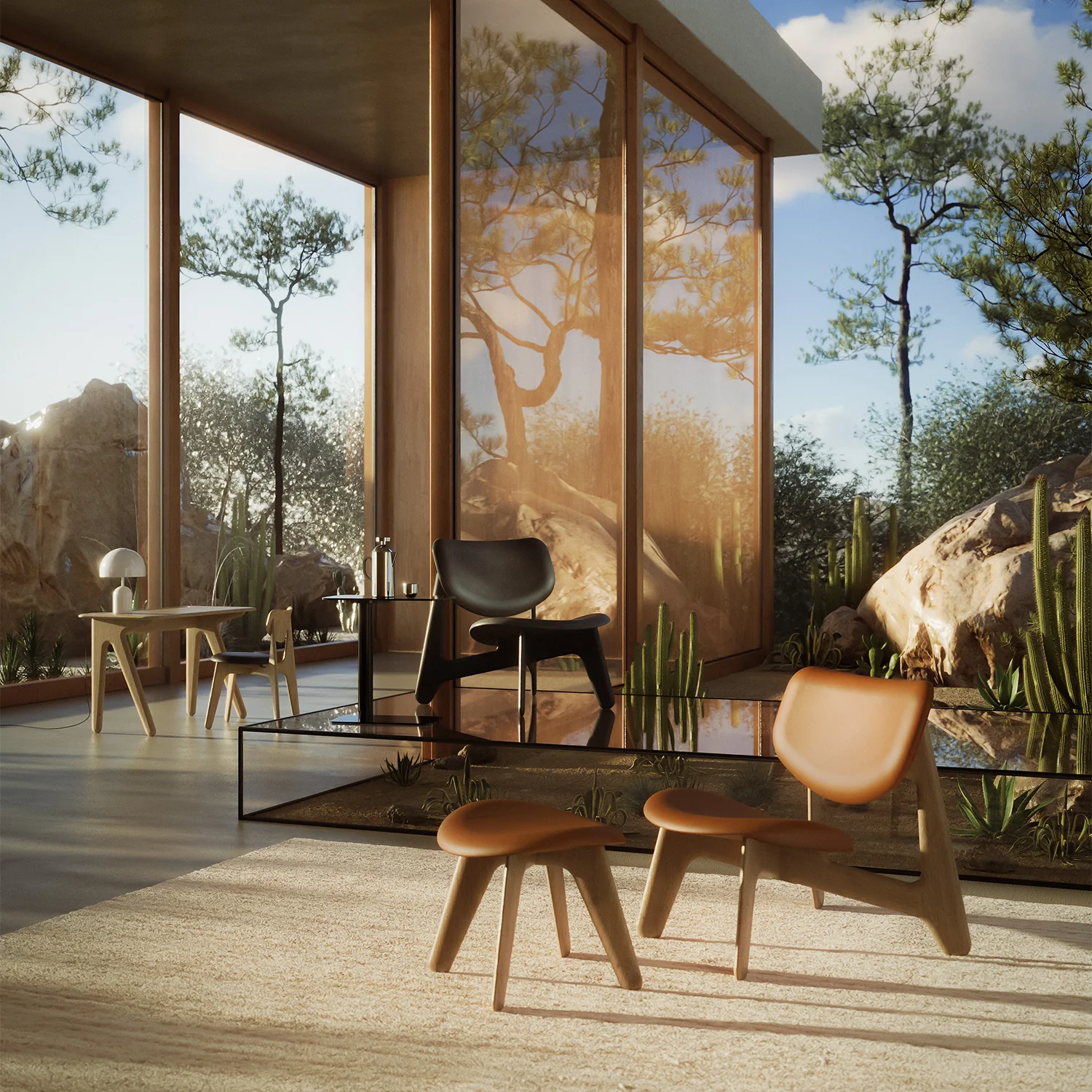 tom dixon | slab lounge chair | natural oak + cognac leather - Image 6
