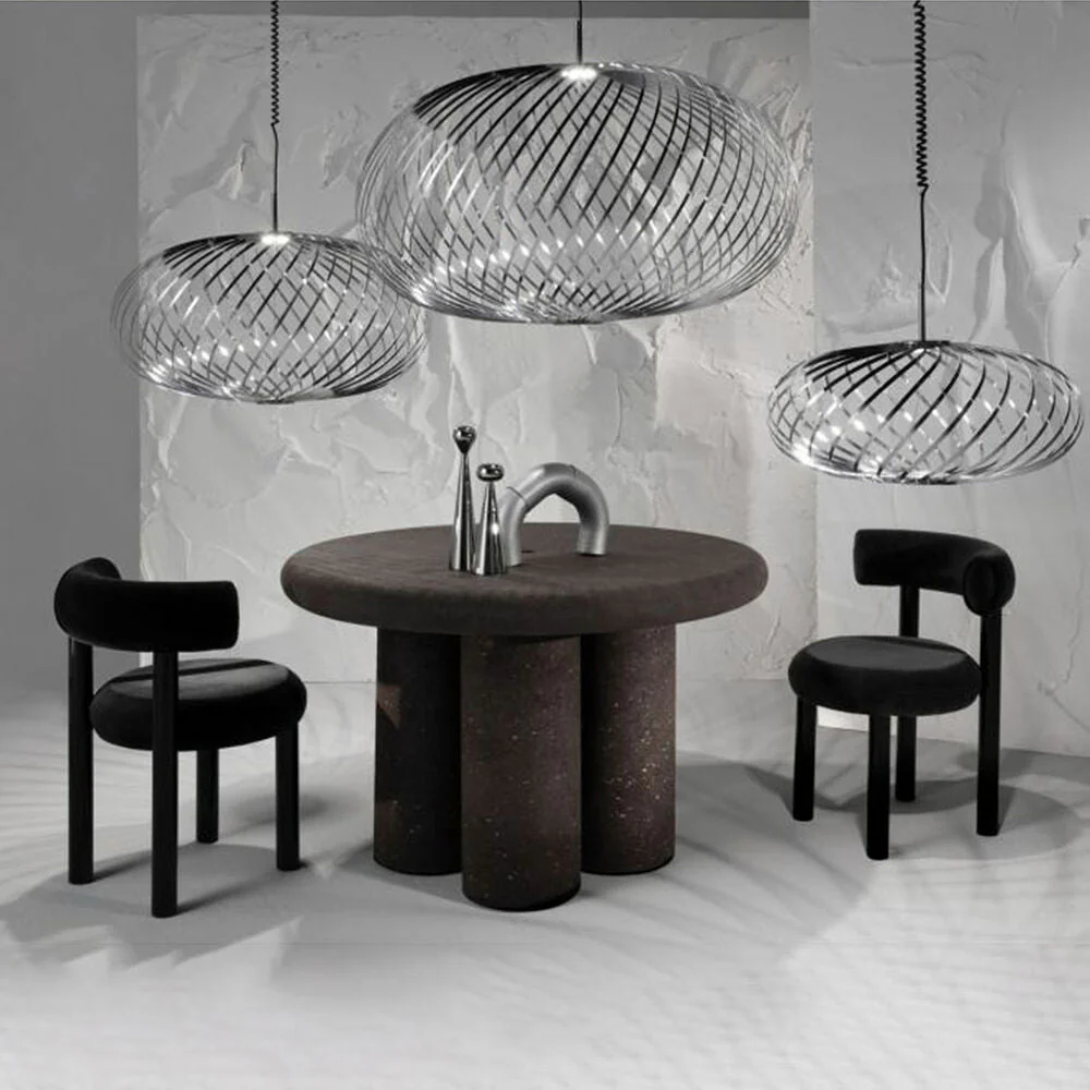 tom dixon | spring pendant light | silver medium - EX DISPLAY - Image 2