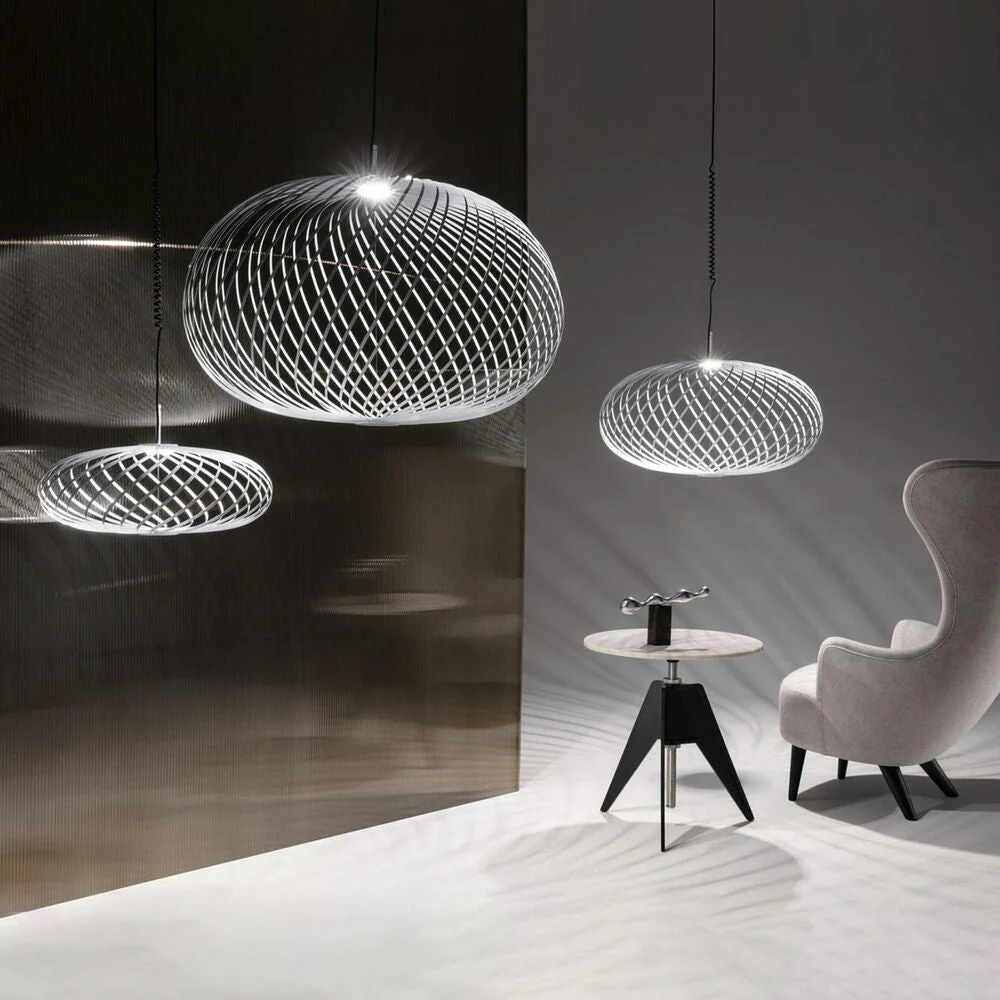 tom dixon | spring pendant light | silver medium - EX DISPLAY - Image 3