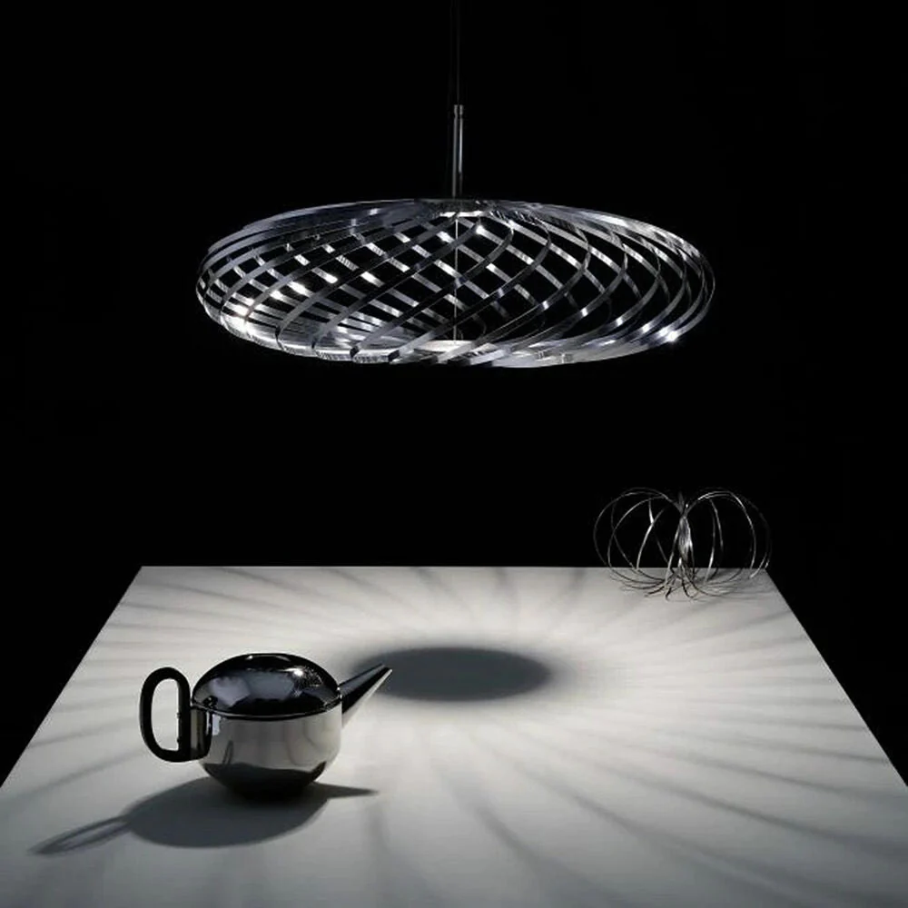 tom dixon | spring pendant light | silver medium - EX DISPLAY - Image 5