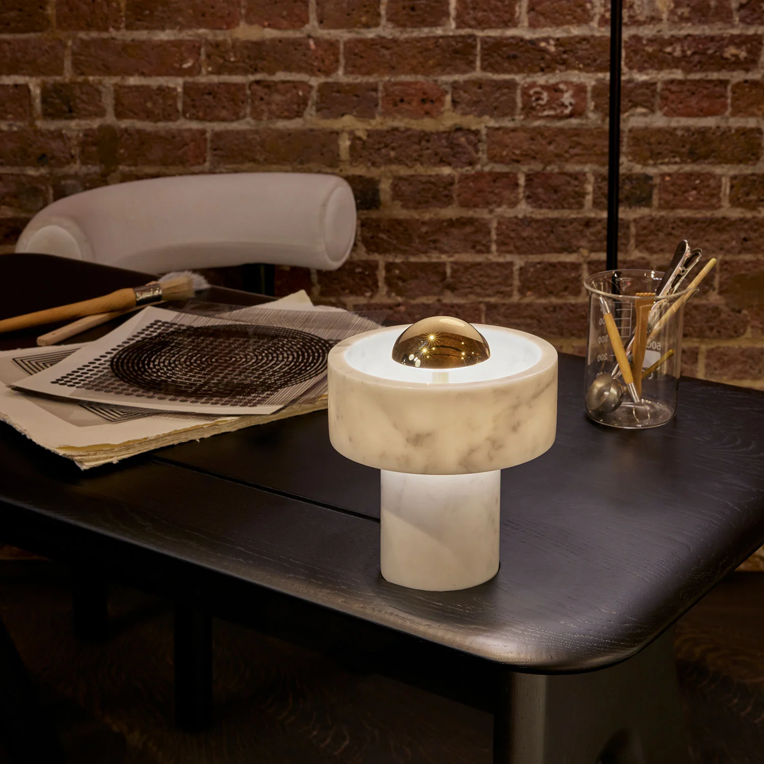 tom dixon | stone portable lamp | brass - Image 6